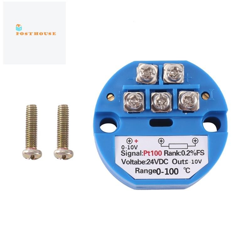 [posthouse]PT100 ประเภทถึง 0-10V 0-100 องศา RTD อินพุต 0-10 a เอาต์พุต DC24V ความต้านทานความร้อนอุณหภูมิเครื่องส่งสัญญาณ
