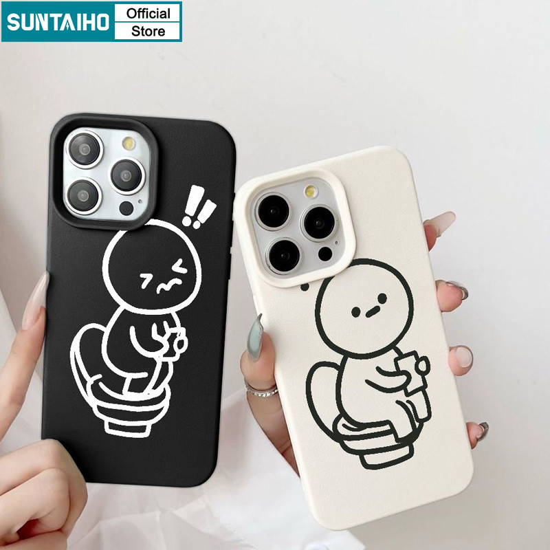 Suntaiho เคสไอโฟน เคสโทรศัพท์มือถือ ซิลิโคนนิ่ม กันกระแทก ลายห้องน้ําเด็ก เรียบง่าย สําหรับ Iphone 14 12 13 11 Pro Max IP 7 8 Plus Iphon X XR XS Max