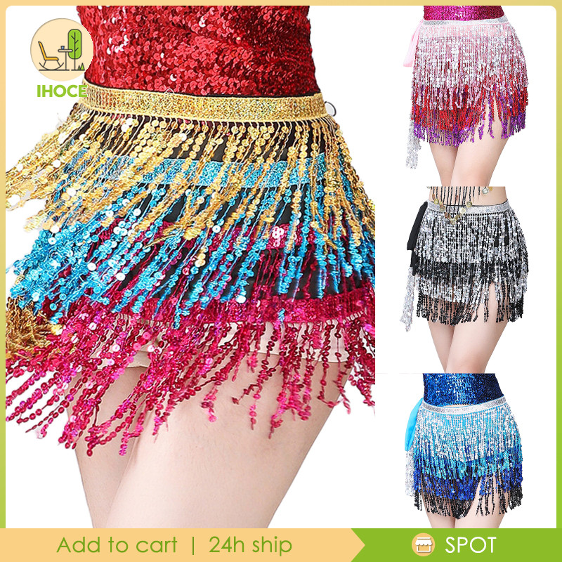 [Ihoce] เลื่อมสะโพกพู่หลายคนเต้นรําหน้าท้องกระโปรงลําแสงสาวขอบสูท