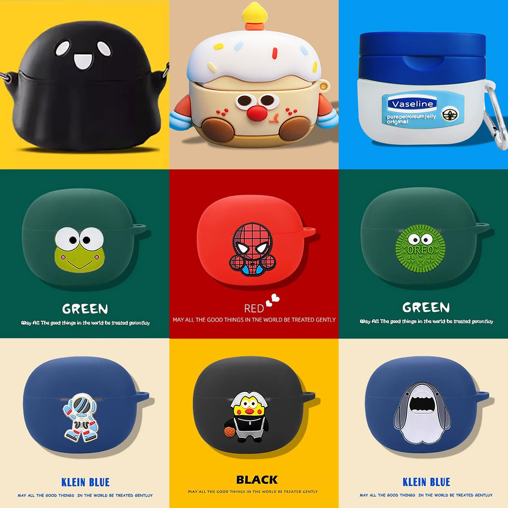 สําหรับ QCY Crossky C30 กรณีการ์ตูน Vaseline น่ารัก Ghost QCY C30 ซิลิโคนนุ่มกรณี Lanyard จี้กันกระแ