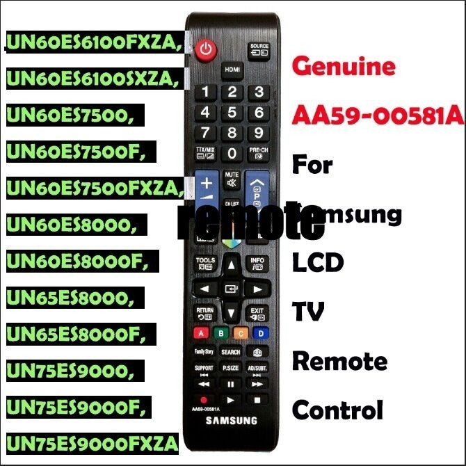 SAMSUNG รีโมทคอนโทรล AA59-00581A สําหรับ Samsung LCD TV รีโมทคอนโทรล UN60ES8000 UN60ES8000F UN32EH53
