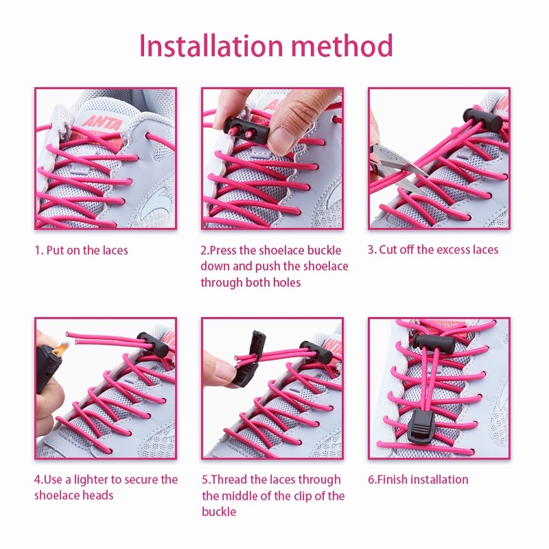 Solid Elastic รองเท้า Laces รองเท้าผ้าใบเทนนิสล็อค Shoelaces ไม่มี Ties ผู้ใหญ่เด็กรอบเชือกผูกรองเท้ายางสําหรับรองเท้า Accesories