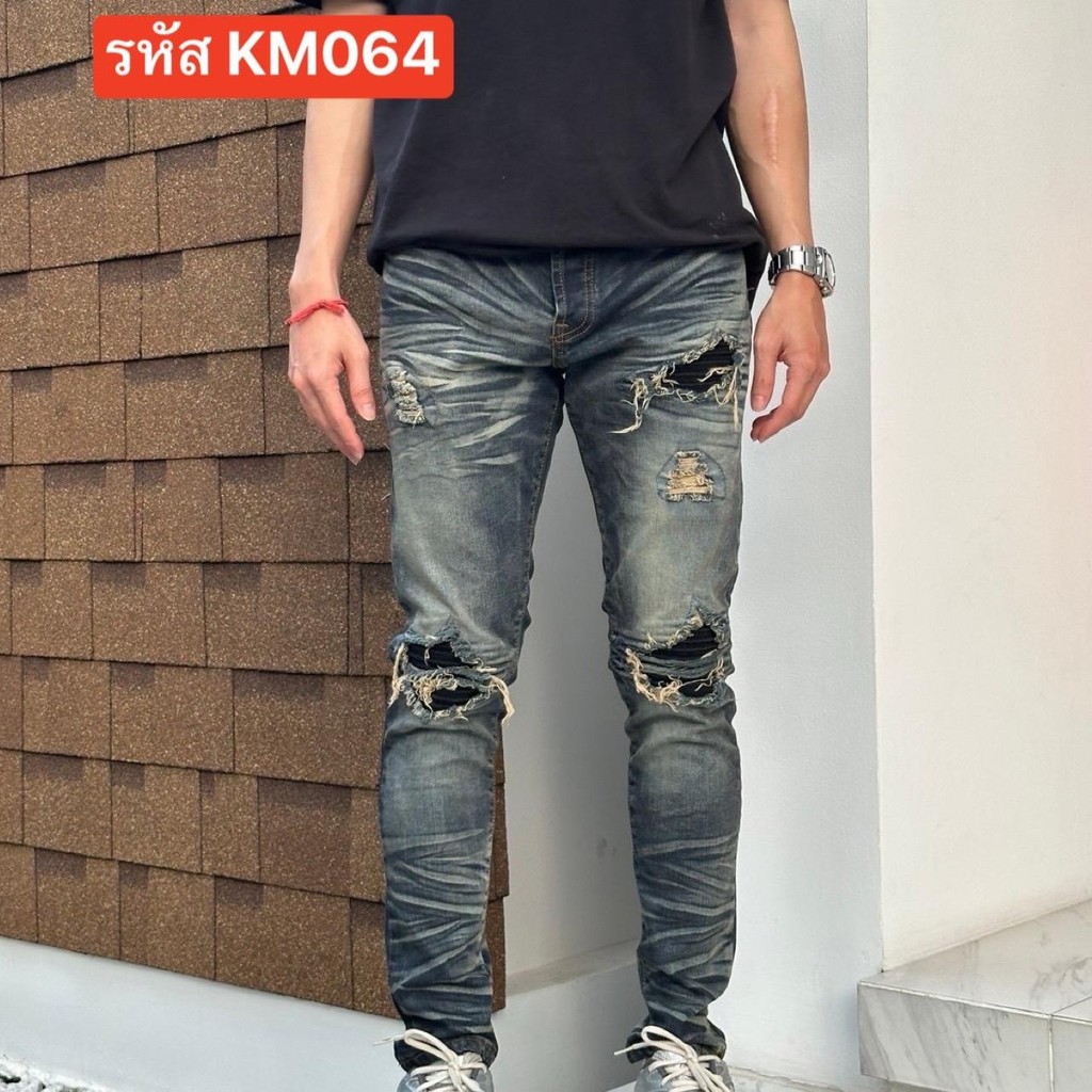 แป๊ะยีนส์รหัสKM064 เอว 28-44เดฟยืด กระดุม ป้ายTon- Man รูปที่ 2