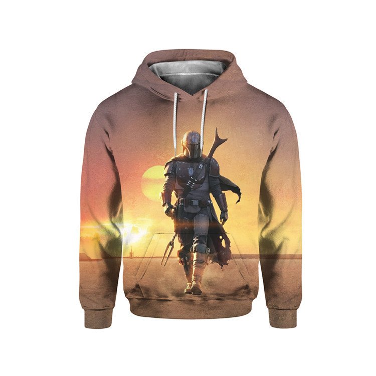 เสื้อผ้าDream�� เสื้อแจ็คเก็ตผู้ชายมีฮู้ด Star Wars Mandalorian 三维 Print