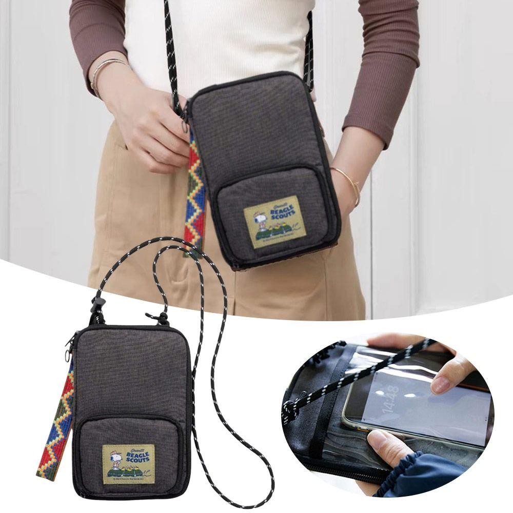Summerr กระเป๋าสะพายข้าง,การ์ตูน Snoopy Square Messenger กระเป๋าสะพาย,แฟชั่นกันน้ํามินิกระเป๋าเก็บผ้าสําหรับนิตยสาร Appendix โทรศัพท์