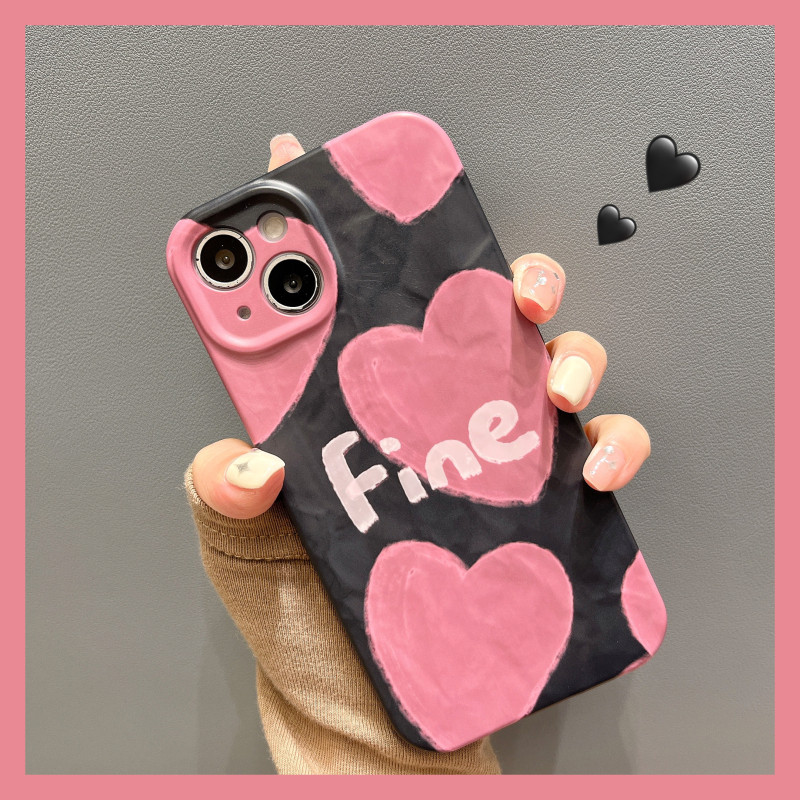 Iphone 16 15 14 13 12 11 Pro Max X XR XS Max 7 8 Plus INS Graffiti Love พับคู่เคสโทรศัพท์ปกอ่อน