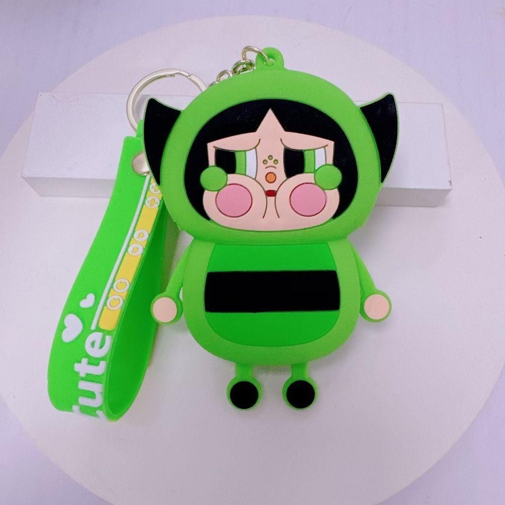 OHWK Silicone Purse กระเป๋าสตางค์พวงกุญแจลายการ์ตูน The Powerpuff Girls กระเป๋าถือ POP MART
