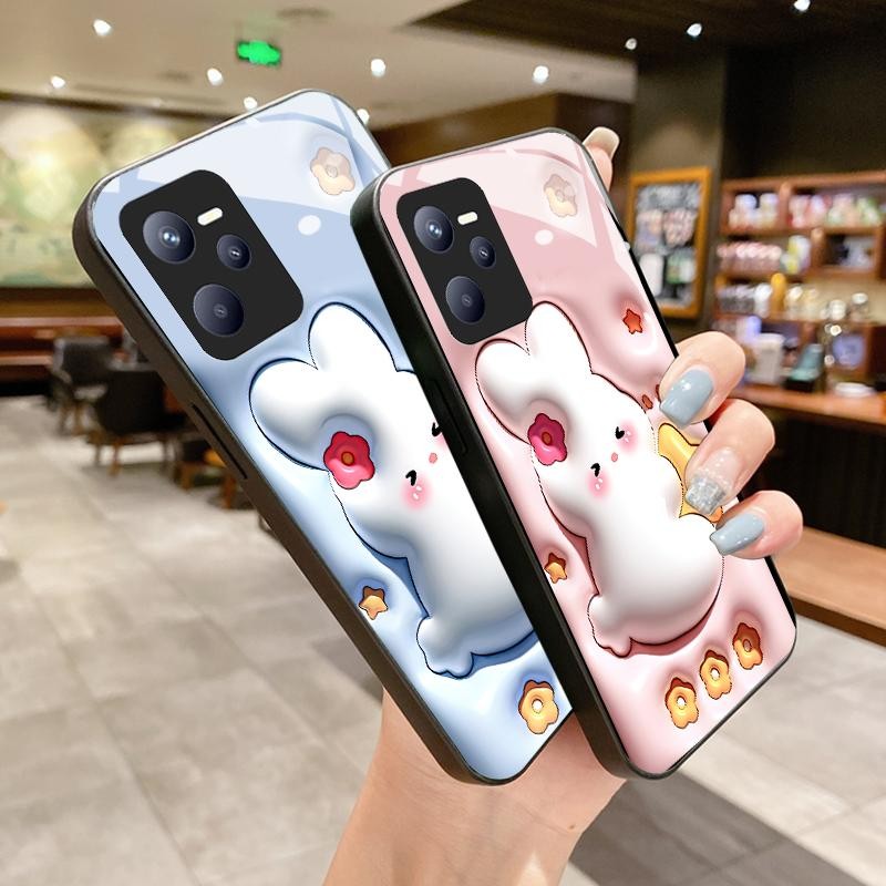 เหมาะสำหรับ Realme C35 7 Pro 2 Pro V13 5G กรณีโทรศัพท์ที่ดูดีเคส Simple Star Bunny