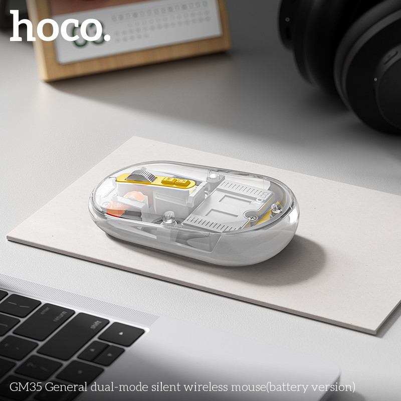 HOCO GM35 2in1 เมาส์ไร้สาย เสียงเงียบ รองรับ Bluetooth 5.2 & Wireless 2.4G ปุ่มกด 5 ปุ่ม DPI 3 ระดับ เมาส์บลูทูธ hc6