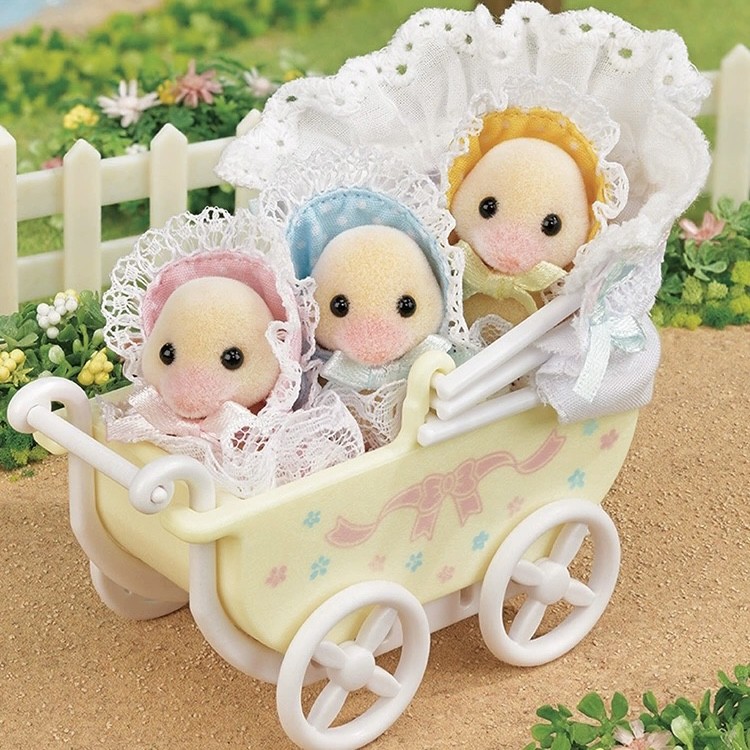 Senbel Family Duck Baby Triplets รถเข็นเด็ก Play House ตุ๊กตาเด็กผู้หญิงของขวัญวันเกิดเพื่อการศึกษา