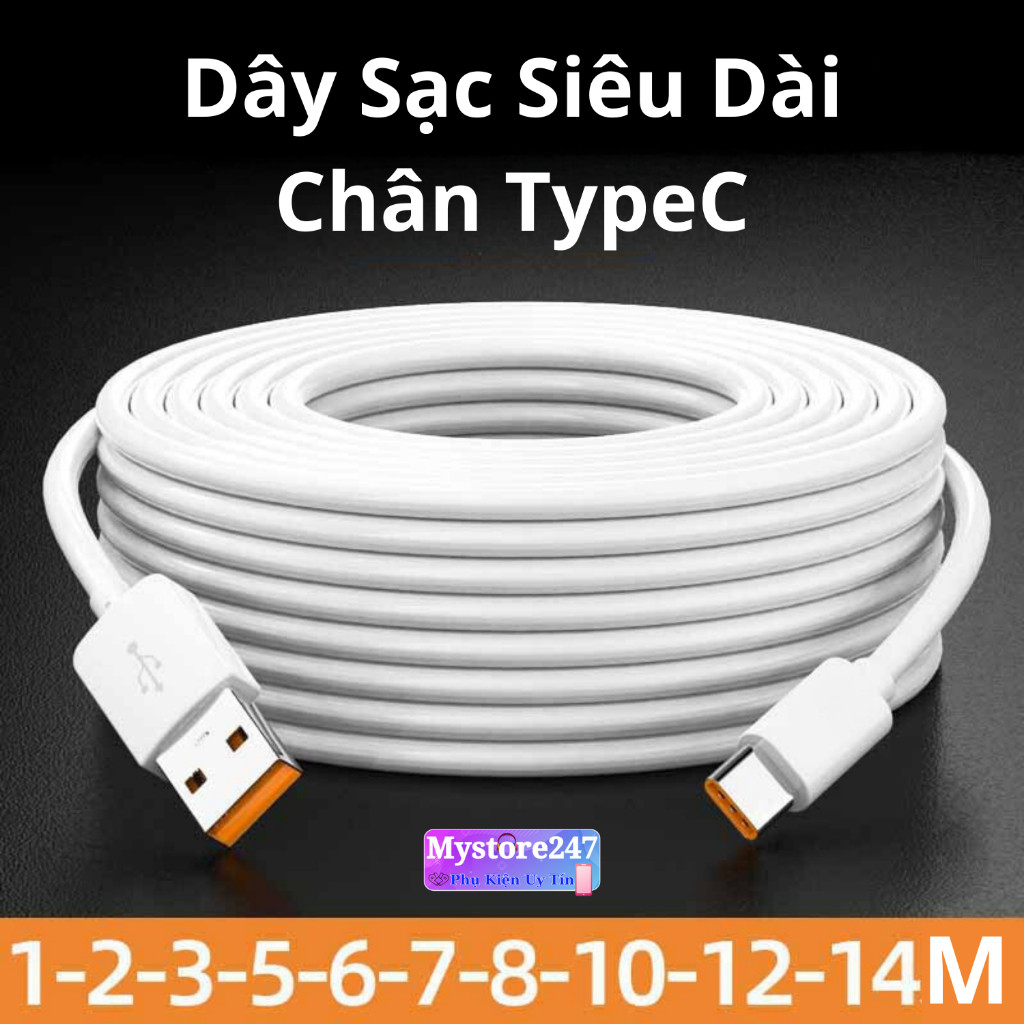 TypeC สายชาร์จความยาว 1M / 2M / 3M / 5M / 8M เฉพาะสําหรับกล้อง / โทรศัพท์ / เว็บแคม PK Thai Duong