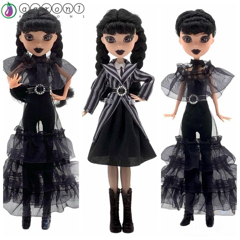 Aaron1 The Addams Family Figure, Q Version Black Dress Wednesday Addams Doll, Childrens Soothing Toy