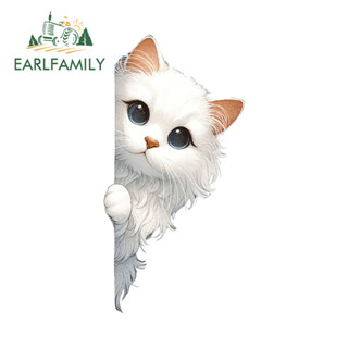 Earlfamily 13 ซม.แมว Peeker น่ารักการ์ตูนรถสติกเกอร์เครื่องป…