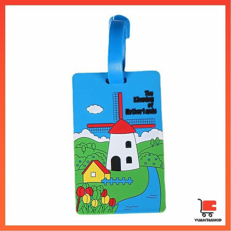 ป้ายห้อยกระเป๋า PVC นิ่ม ป้ายแท็กกระเป๋าเดินทาง ลายการ์ตูน luggage tag