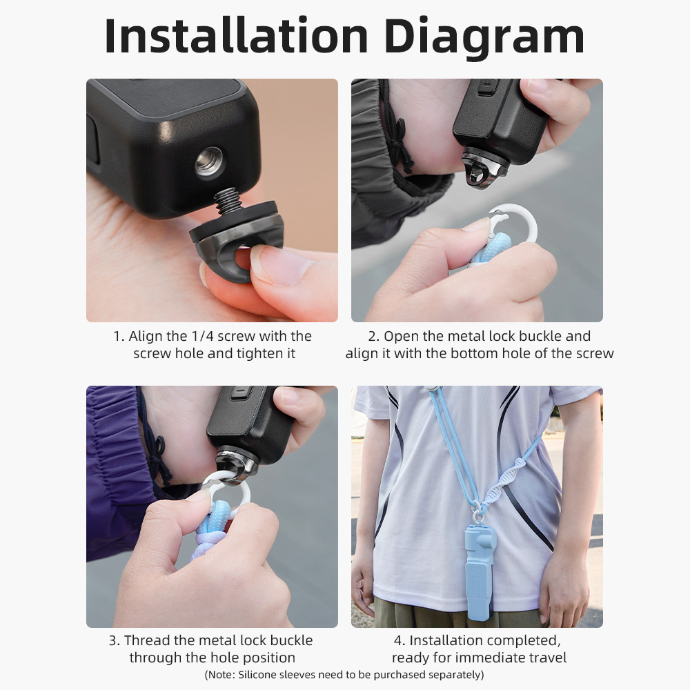 สําหรับ DJI OSMO POCKET 3/Action 5 Pro สายคล้องกล้องกีฬา Insta360 X4 Anti Loss สายคล้องไหล่อุปกรณ์เสริมสําหรับกล้อง