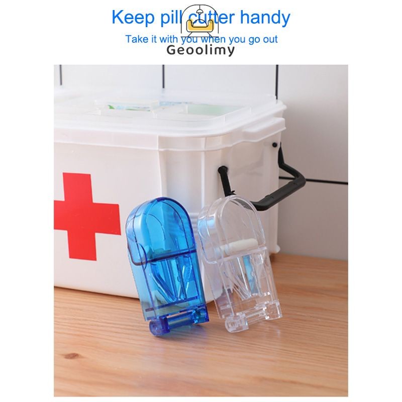 เครื่องตัดยา รุ่นใหม่ ใบมีดคม ที่แบ่งเม็ดยา ที่ตัดเม็ดยา ที่ตัดยา ที่แบ่งยา ตลับใส่ยา  ✨Geoo - รูปที่ 5