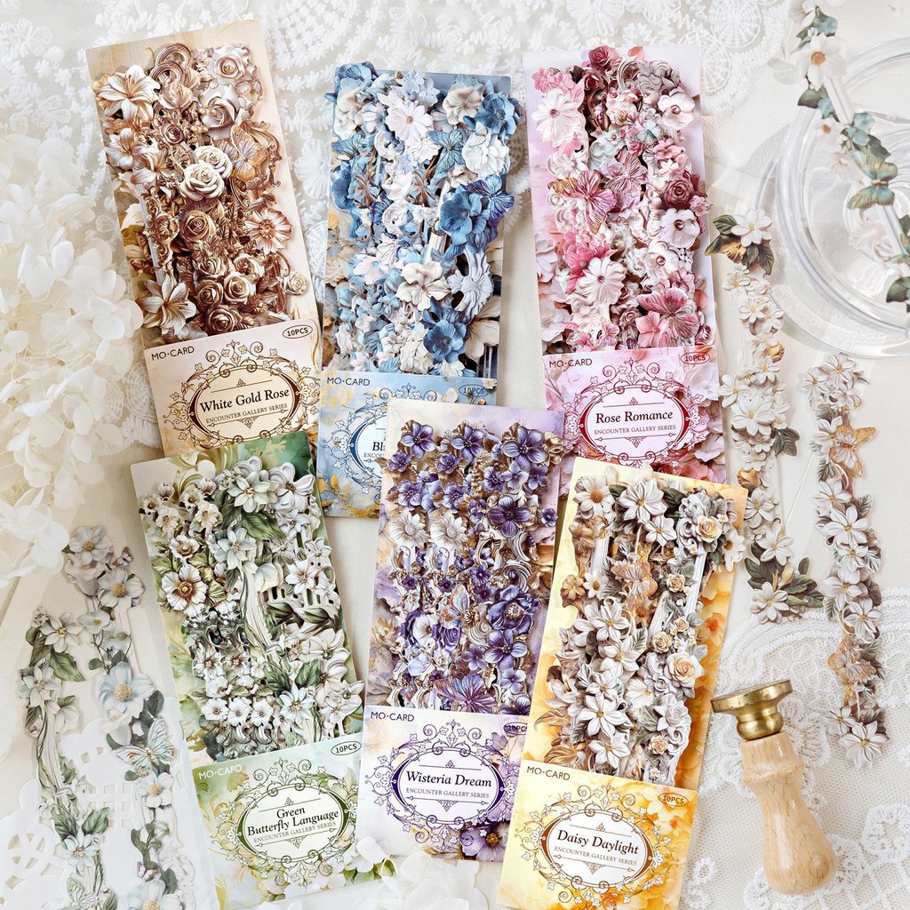 10 ชิ้น Flora Themed Vintage สมุดภาพสติกเกอร์โบราณตกแต่ง Planner Journal สติกเกอร์ Decals Retro DIY Self-Adhesive กระดาษสติกเกอร์สําหรับอัลบั้มรูปการ์ด DIY โครงการ