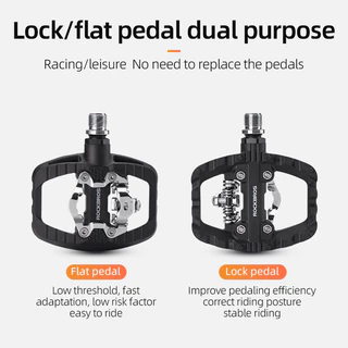 Rockbros เหยียบจักรยาน 2 In 1 MTB Cleats/แพลตฟอร์มเหยียบกันน้ํากันฝุ่นไนลอนทนต่อการสึกหรอจักรยานเหยียบสําหรับ Commute Racing จักรยานอุปกรณ์เสริม