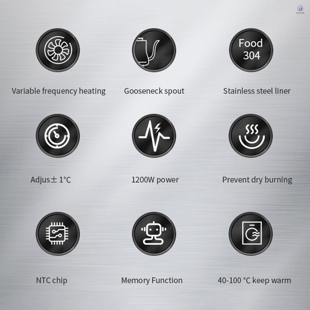 จัดส่งด่วนในพื้นที่ 🚚💨กาต้มน้ําคอห่านไฟฟ้า 1200ว หม้อต้มน้ําทรงพลังและรวดเร็วสแตนเลสควบคุมอุณหภูมิกทชภายในจอแสดงผล จอแอลซีดี ปิดเครื่องอัตโนมัติ 0.9ล เทกาแฟและชากา - รูปที่ 7