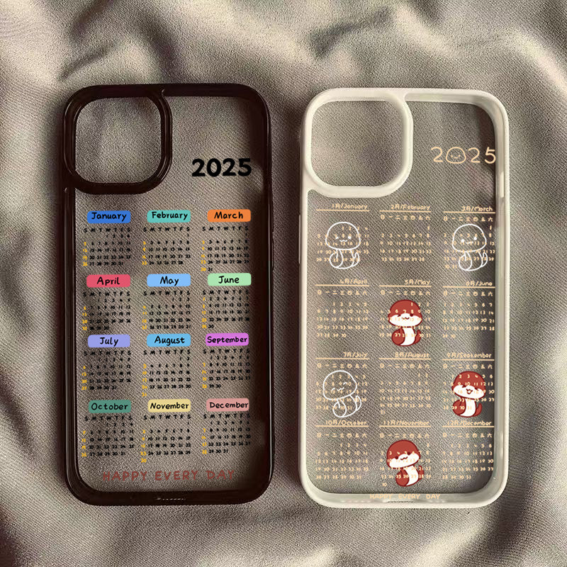 ปลอกสําหรับ Samsung S25 S23 S24 FE S24 Ultra S23 S22 S21 Plus S20 S21 FE 2025 ปฏิทินปีใหม่ DateMatter Hard ซิลิโคนใสกันกระแทก