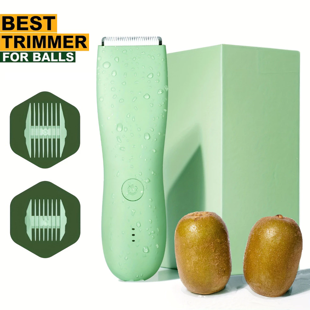 Professional Body hair Trimmer, Groin & Body Manscape Trimmer สําหรับชาย,เครื่องโกนหนวดไฟฟ้าเปลี่ยนใบมีดเซรามิค Groomer, Pubic Grooming Clipper ชายมีดโกนกันน้ํา Biki