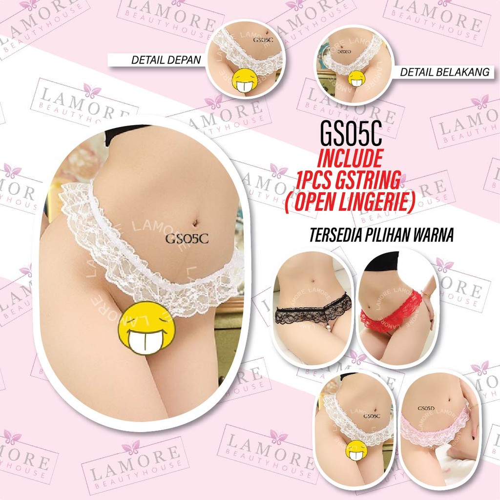 G-String Pearl กางเกงชั้นในสตรีชุดชั้นในลูกไม้สีขาว Gs05C