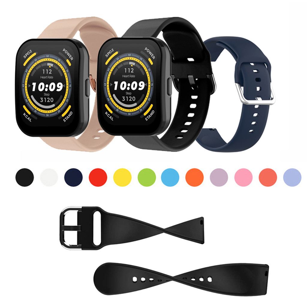 20 มม.22 มม.ซิลิโคนสําหรับ Huami Amazfit Bip6 Bip5 Bip3 Bip 3 5 6 Lite SU Pro Unity สมาร์ท Wtach สายรัดข้อมือ