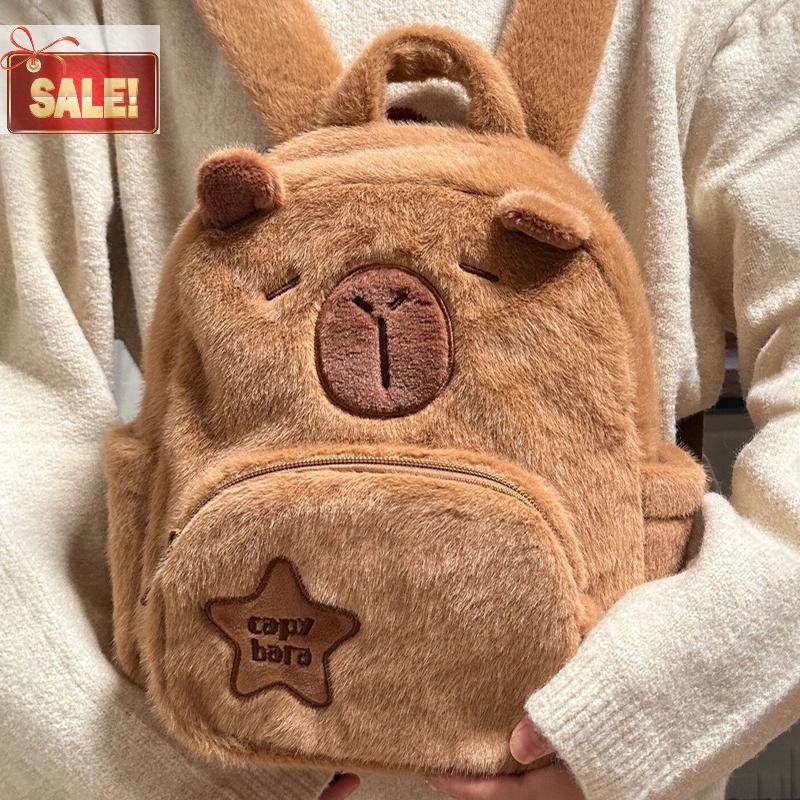 Bl น่ารักการ์ตูน Capybara กระเป๋าสําหรับผู้หญิงสาวขนาดใหญ่ความจุตุ๊กตาสัตว์ที่ไม่ซ้ํากันกระเป๋าเป้สะพายหลัง Casual กระเป๋าเป้สะพายหลังอเนกประสงค์ A