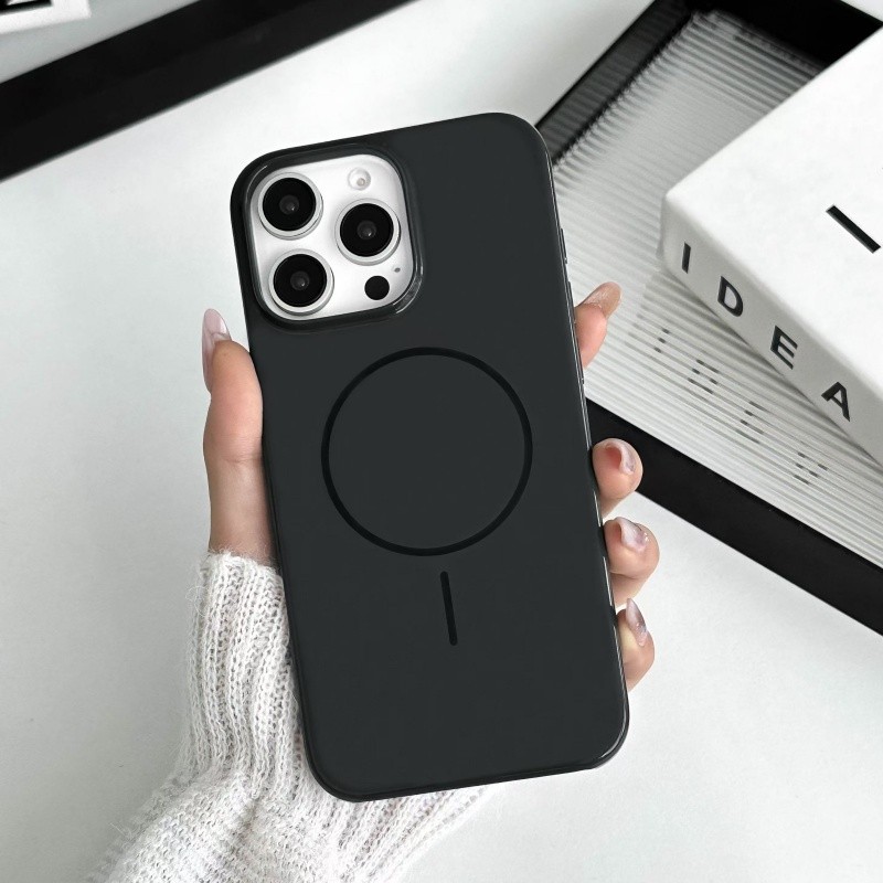 อย่างเป็นทางการglossy Framelessเคสโทรศัพท์กันกระแทกสําหรับiPhone 16 15 14 Plus 13 Pro Maxแม่เหล็กสําหรับMagshaฝาครอบชาร์จไร้สาย