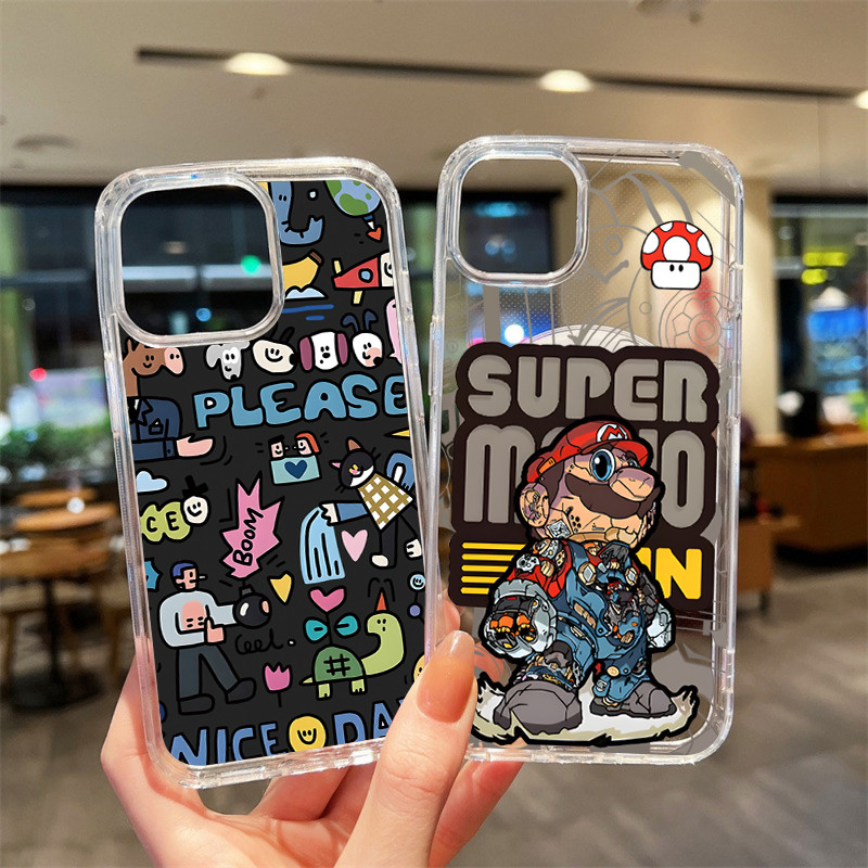 เคสโทรศัพท์หรูหราแบบไร้สายชาร์จได้สำหรับ IPhone 13 15 7Plus 16 14 12 11 Pro MAX 8 6 7 6S Plus X XR XS มาริโอซีรีส์ ราคา ถูกที่สุด ดีลบีเคเค แกลเลอรีภาพที่ 2