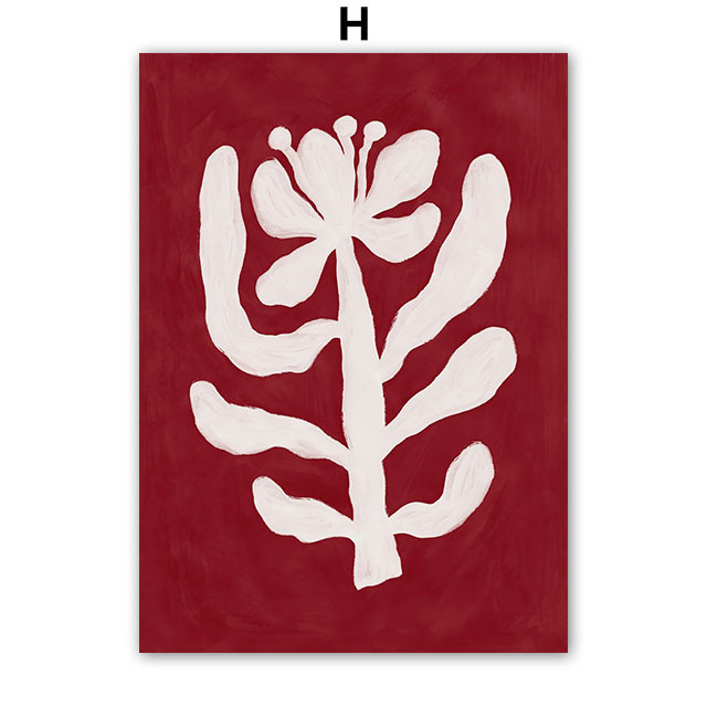 สีแดงลายสาวดอกไม้แมวกาแฟบทคัดย่อโปสเตอร์และพิมพ์ Wall Art ภาพวาดผ้าใบโรงแรมบาร์ภาพสําหรับห้องนั่งเล่นตกแต่ง - รูปที่ 4