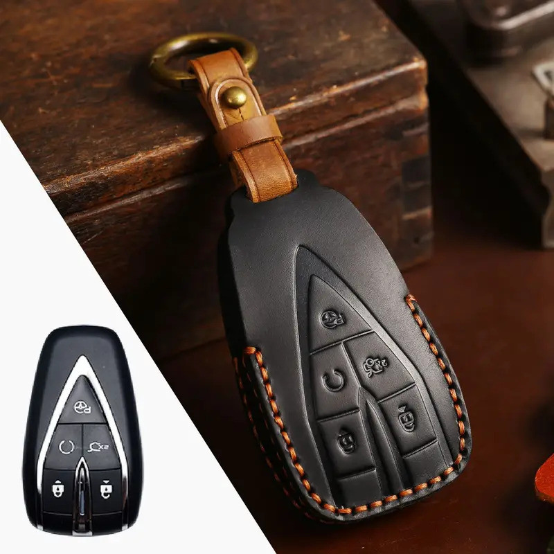Leather Car Key Cover Case Holder for Changan CS35 PLUS Cs35 Plus CS55 PLUS CS75PLUS Keyless Entry R