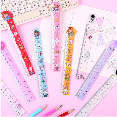 Cute Motif School Office Ruler 15cm วัสดุพลาสติกนําเข้า JS 1022