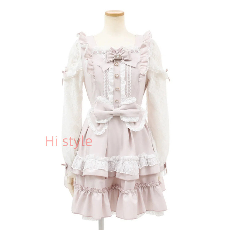 Jirai kei Lizlisa dupes ลูกไม้ Dearmylove ริบบิ้นเค้ก เดรสชั้น