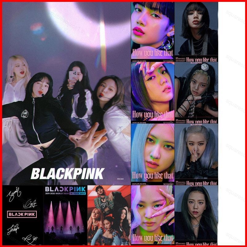 SQ1 โปสเตอร์ BLACKPINK Jennie jisoo Lisa Rose idol วอลล์เปเปอร์ Retro โปสเตอร์ QS1