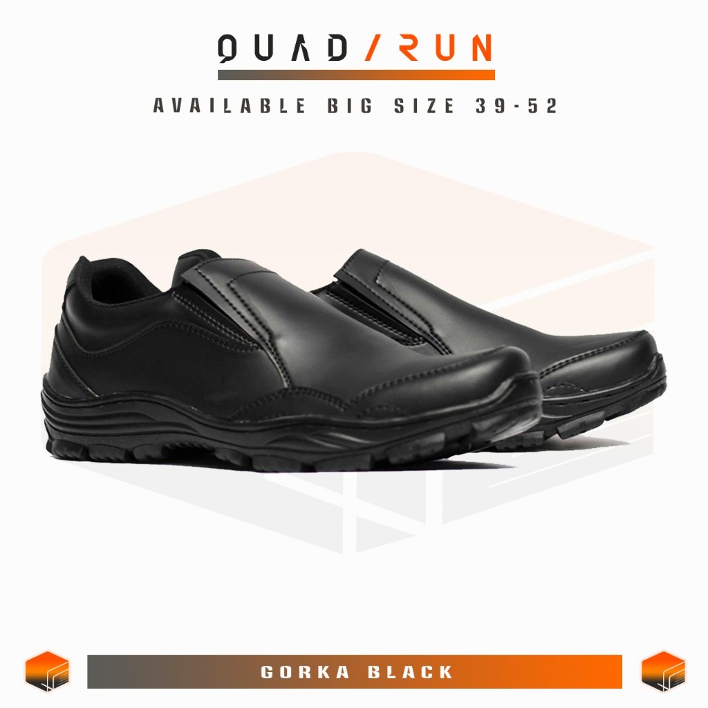 QUADRUN - รองเท้าทํางานลําลองผู้ชายอย่างเป็นทางการสีดําสีน้ําตาล PDL PDH Jumbo ขนาดใหญ่ 39-52 Gorka