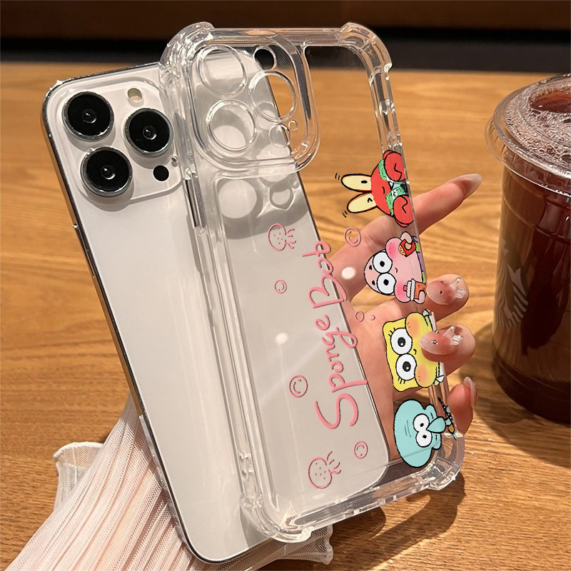 🍬SUN🍬สี่มุมหนาป้องกันการตกเลนส์ป้องกันกรณีโทรศัพท์มือถือสำหรับ iPhone 16 15 14 13 12 11 ProMax X/XS XR XSMAX 7 8PLUS