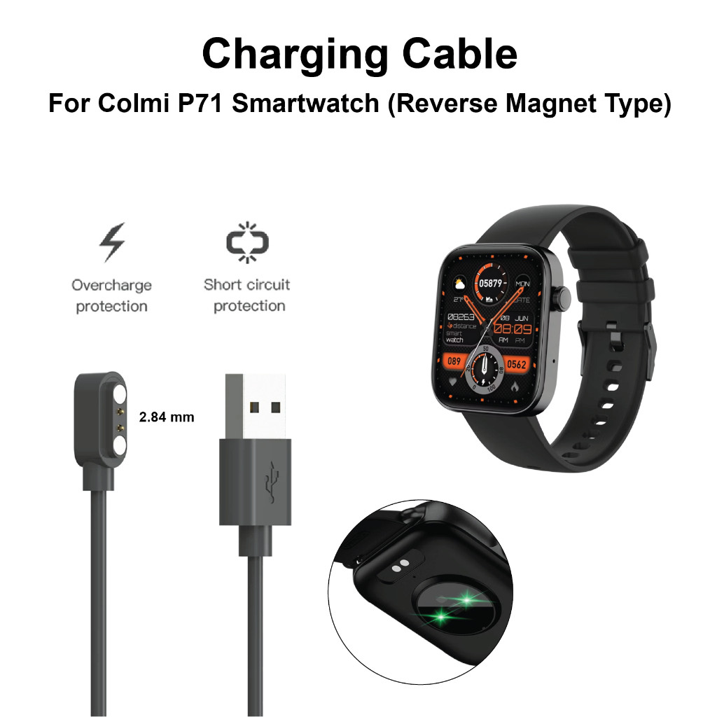 เครื่องชาร์จ USB สําหรับสมาร์ทวอทช์ Colmi P71 / แยม Pengecas