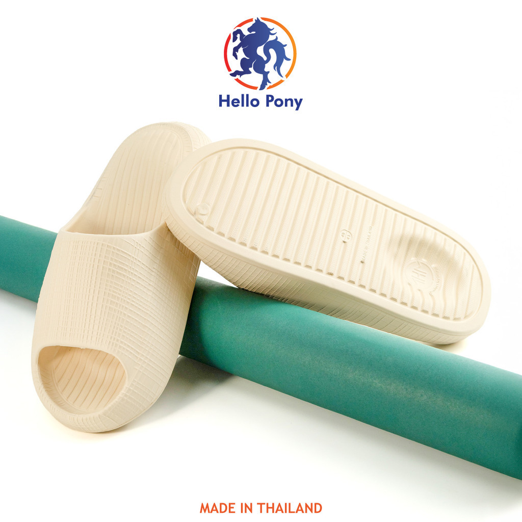 Hello Pony Unisex รองเท้าแตะลําลอง รองเท้ายางeva รองเท้สแตะ ใส่สบาย กันน้ำ กันลื่น MHM4013 ลายตาราง แฟชั่น