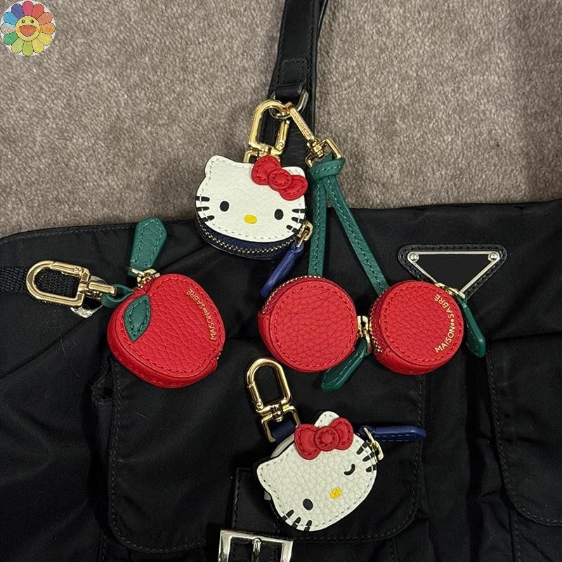 GOGO Kawaii การ์ตูน Hello Kitty พวงกุญแจหนัง Mini กระเป๋าน่ารักกระเป๋าจี้อุปกรณ์เสริมตกแต่ง Simple จี้ของขวัญ TH