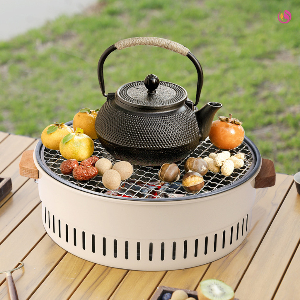 ใหม่ เตาทําบาร์บีคิวชากลางแจ้ง-ชุดเผาถ่านสําหรับลานปิกนิกตั้งแคมป์และบาร์บีคิว