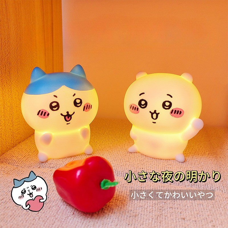 การ์ตูน Chiikawa Hachi Usashi Creative Night Light เดสก์ท็อปตกแต่งตุ๊กตาเรืองแสง Night Light โคมไฟตั