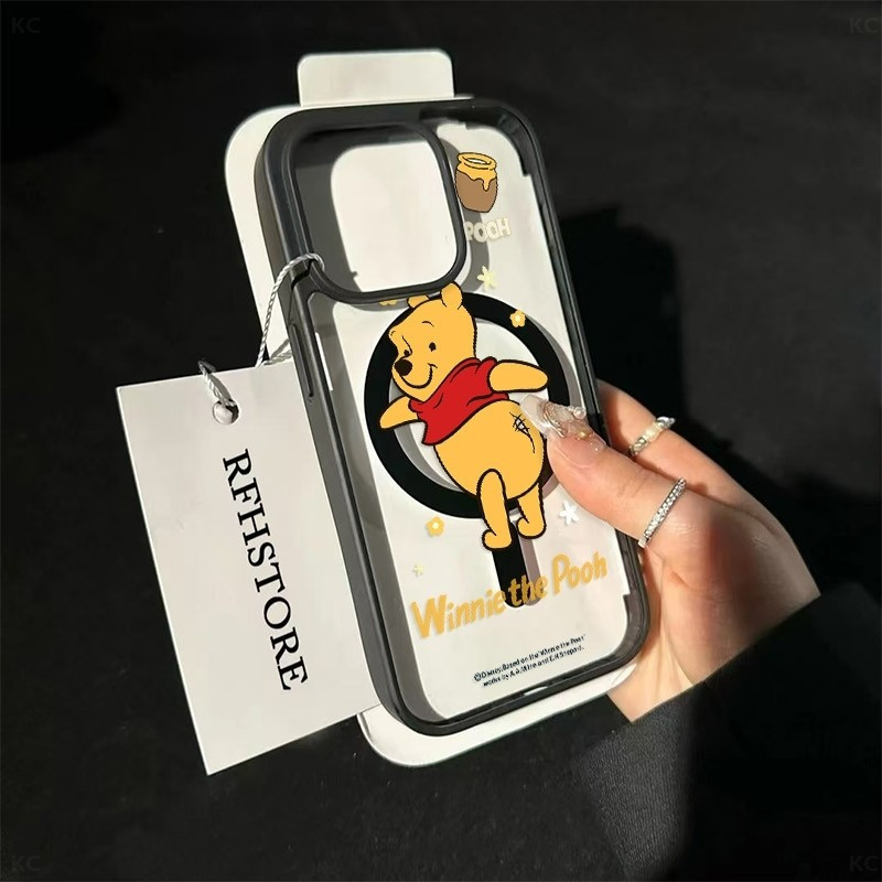 เคสโทรศัพท์หมีน้ำผึ้งสีเหลือง ใช้ได้กับ iPhone 12 13 Pro Max 14 Plus 11 Pro Max 13 Pro 14 Pro Max 15 16 Pro Max 15 Pro Max 16 Pro 12 Pro เคสอะคริลิคแม่เหล็กกันกระแทกทนทานต่อการสึกหรอ ราคา ถูกที่สุด ดีลบีเคเค แกลเลอรีภาพที่ 6