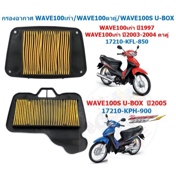 กรองอากาศเดิม WAVE100เก่า/WAVE100ตาคู่/WAVE100S U-BOX 2005 ตะแกรงเหล็ก ไส้กรองเวฟ100 ยูบอกซ์