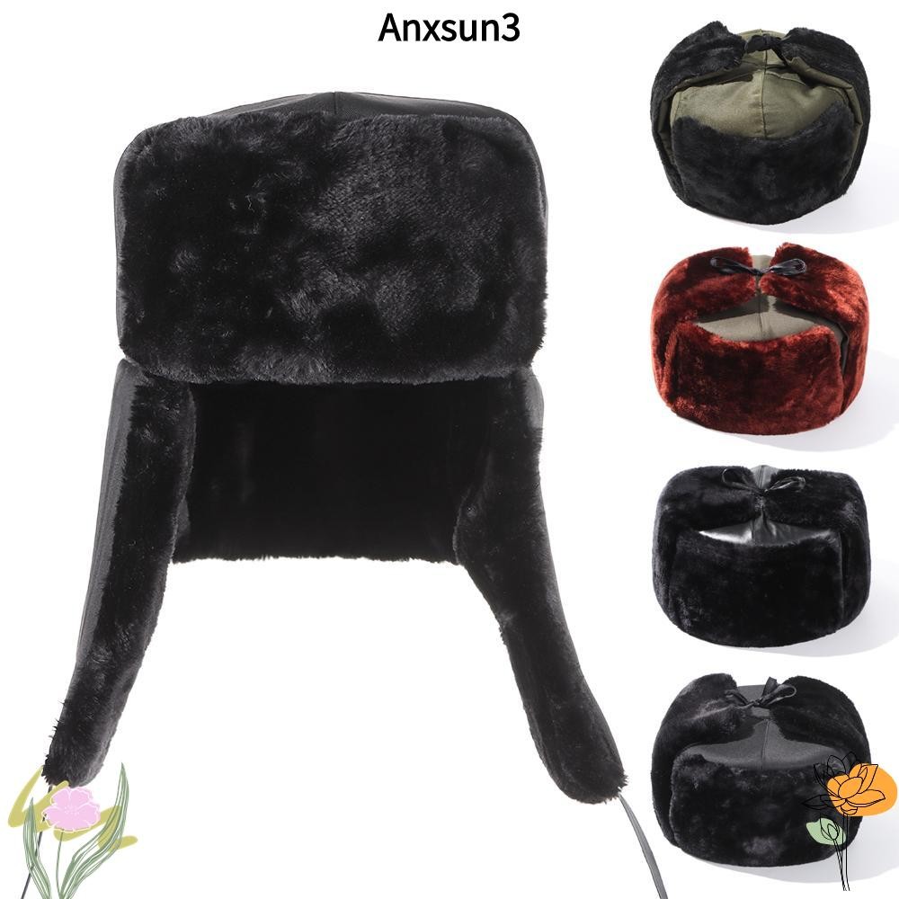 ANXSUN3 รัสเซีย Ushanka Warm Winter Bonnet Earflap Snow Caps