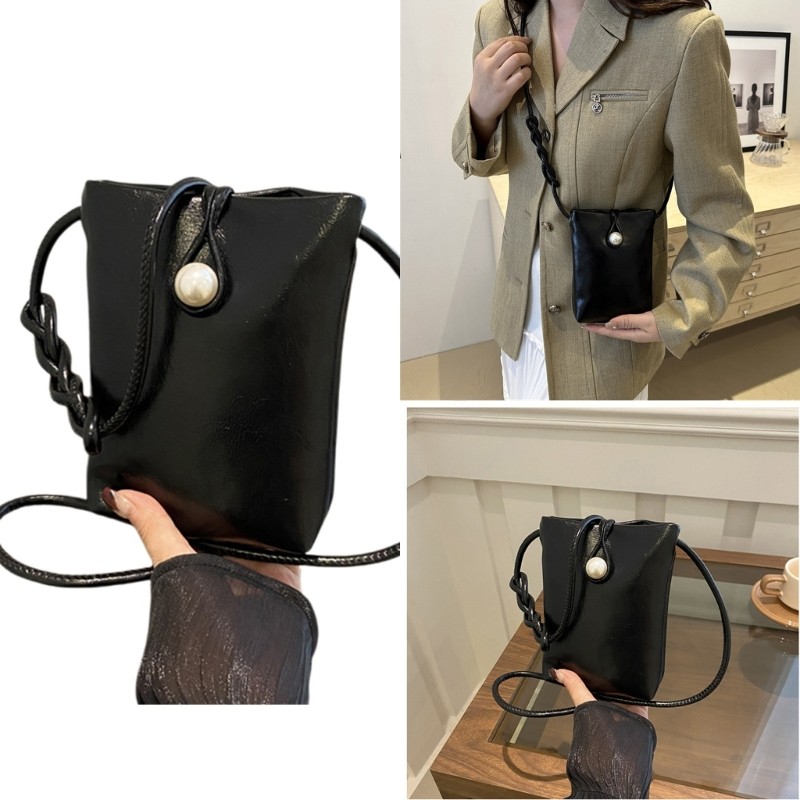 AB Trend Braid Shoulder Phone Bag Small Phone Pouch PU Leather Crossbody Bag