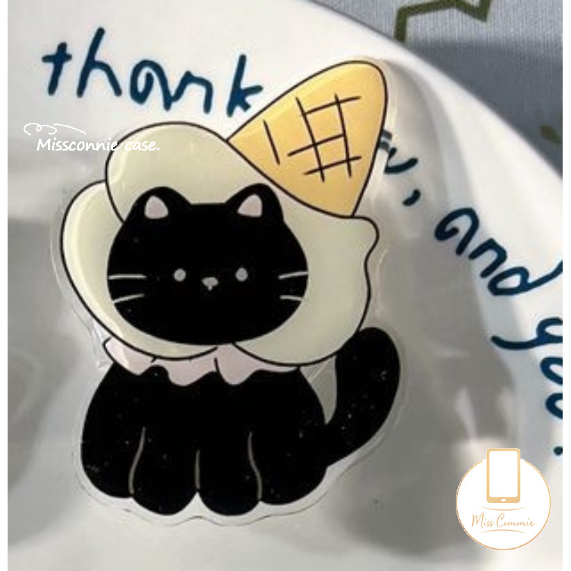 อินเทรนด์น่ารักสตรอเบอร์รี่สีดําลูกแมวยืนไอศกรีมลูกสุนัขที่วางโทรศัพท์คู่สร้างสรรค์แมวสุนัขผลไม้ดอกไม้ Bracect - รูปที่ 2