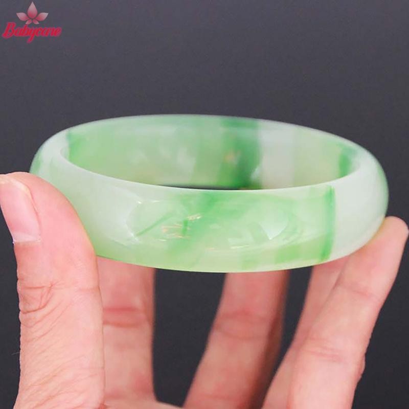 BYCE> จริง Jadeite น้ําแข็งธรรมชาติหยกสีเขียวกําไลข้อมือสร้อยข้อมือหรูหราสําหรับของขวัญผู้หญิงแฟนใหม่
