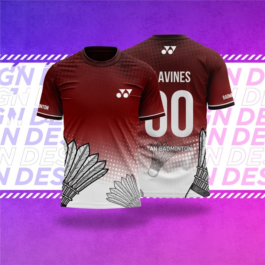 เสื้อแบดมินตัน เสื้อแบดมินตัน YONEX ล่าสุดฟรีชื่อและโลโก้ที่กําหนดเอง ANTI-BACTERIA T เสื้อ