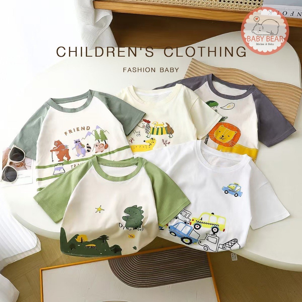 เสื้อผ้าแฟชั่นเด็ก เสื้อยืดเด็กผู้ชาย เนื้อผ้าcotton สำหรับอายุ1-4ปี